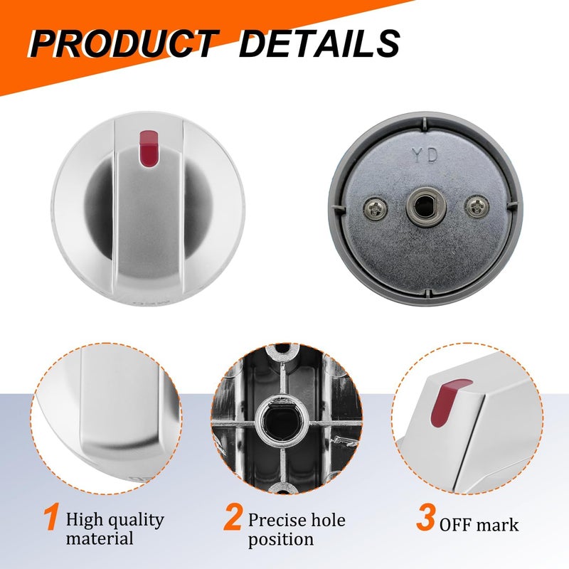 Casmer DG94-03500A/Z for Samsung Gas Stove Knobs Replacement, DG94-03500U Repalce DG94-03500A, Compatible with NX60T8111SS NX60T8311SS NX60T8711SS etc - Image 4